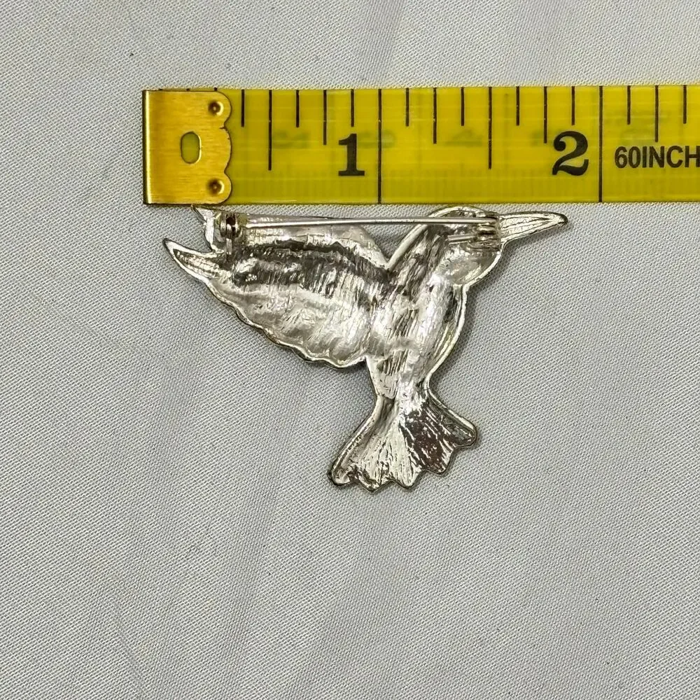 Vintage Marcasite Bird Brooch, Hummingbird, Sparkling Costume Jewelry